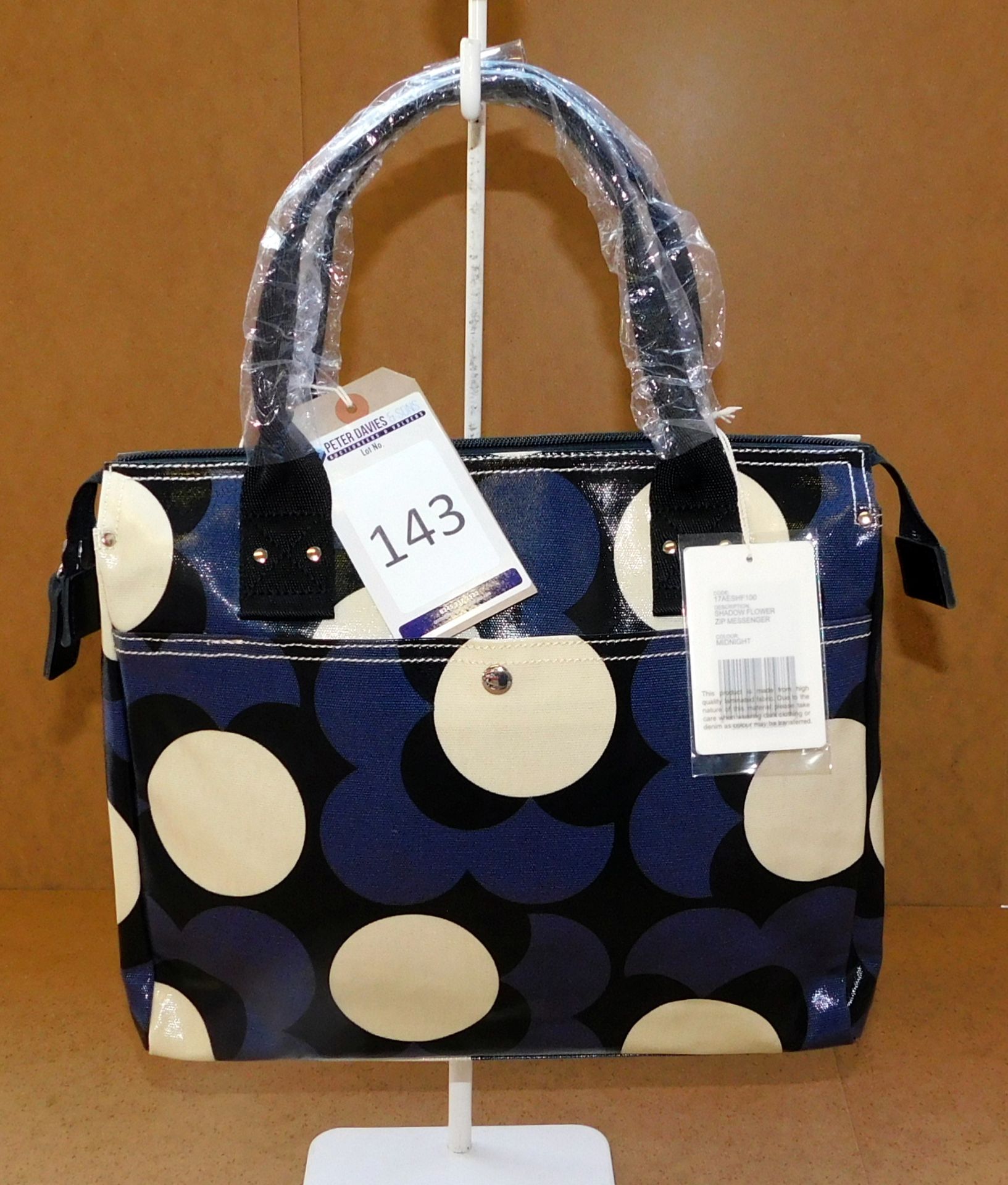 Orla Kiely Shadow Flower Zip Messenger, Midnight, RRP £108