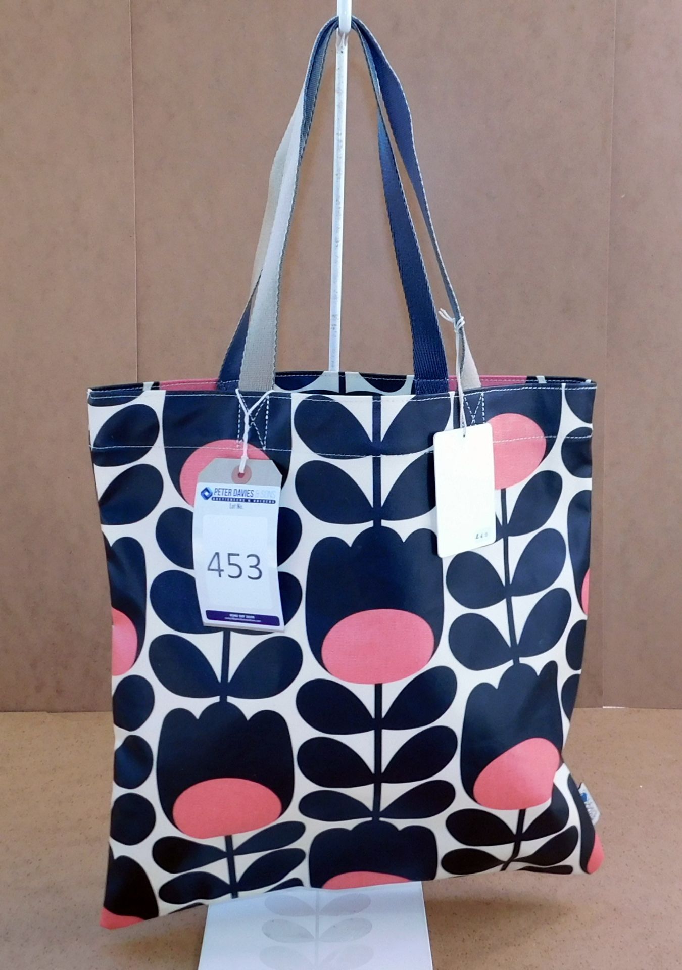 Orla Kiely Tulip Stem Print Book Bag, Jet, RRP £40