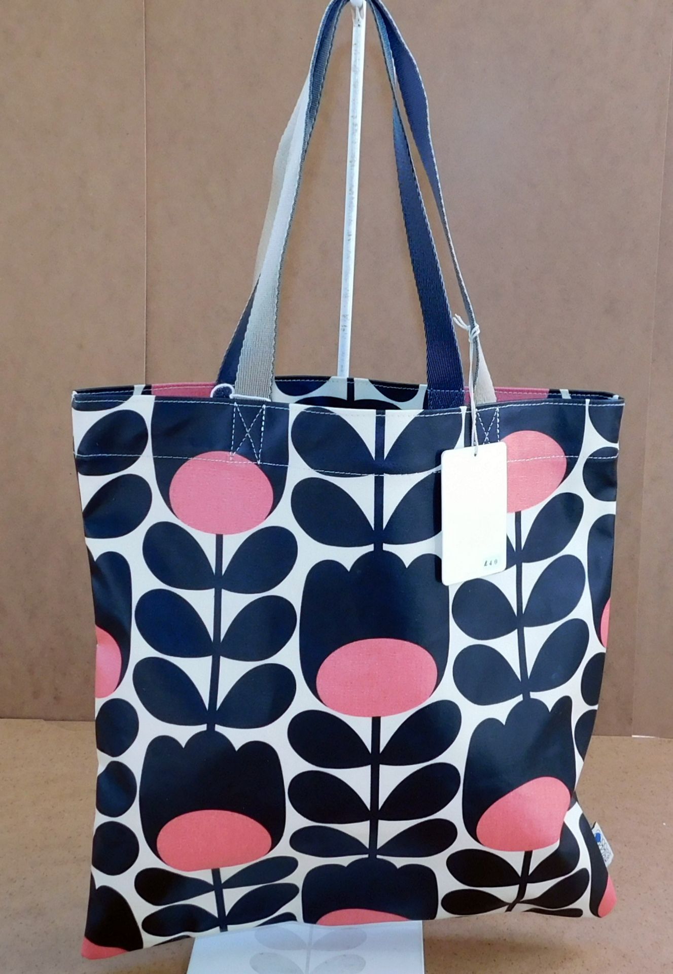 Orla Kiely Tulip Stem Print Book Bag, Jet, RRP £40