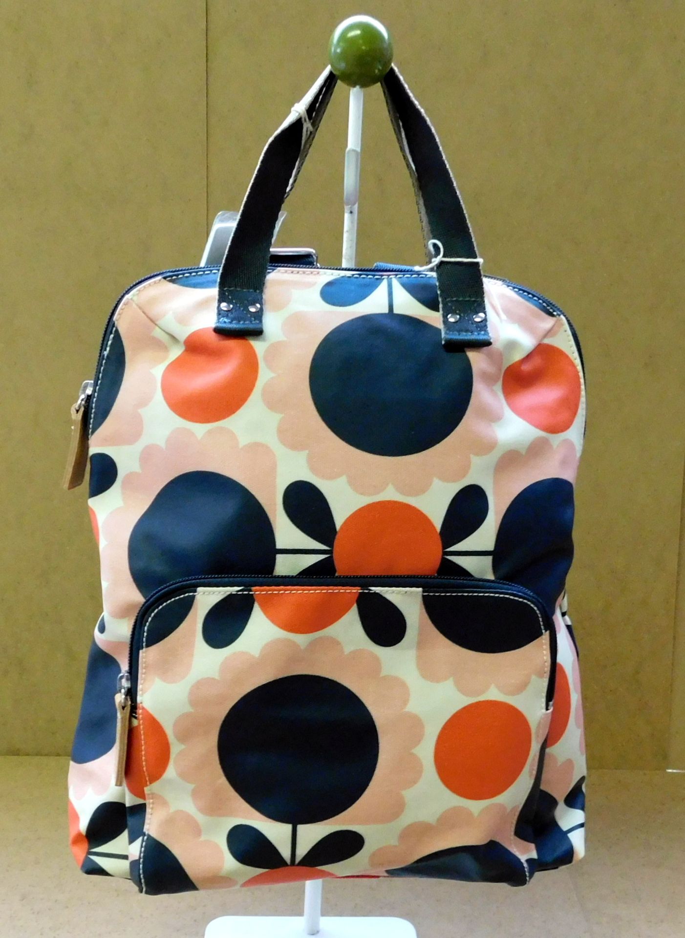 Orla Kiely Scallop Flower Spot Backpack Tote, Blush, RRP £155