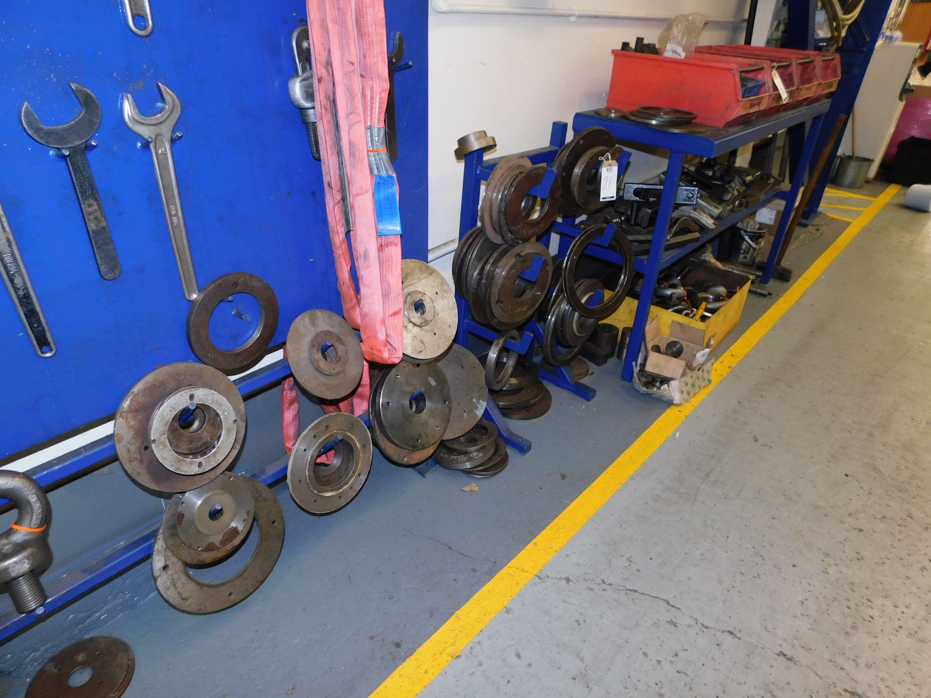 Quantity of Mould Clamps, Bolts & Mould Rings including Steel Bench & Rack - Image 2 of 2