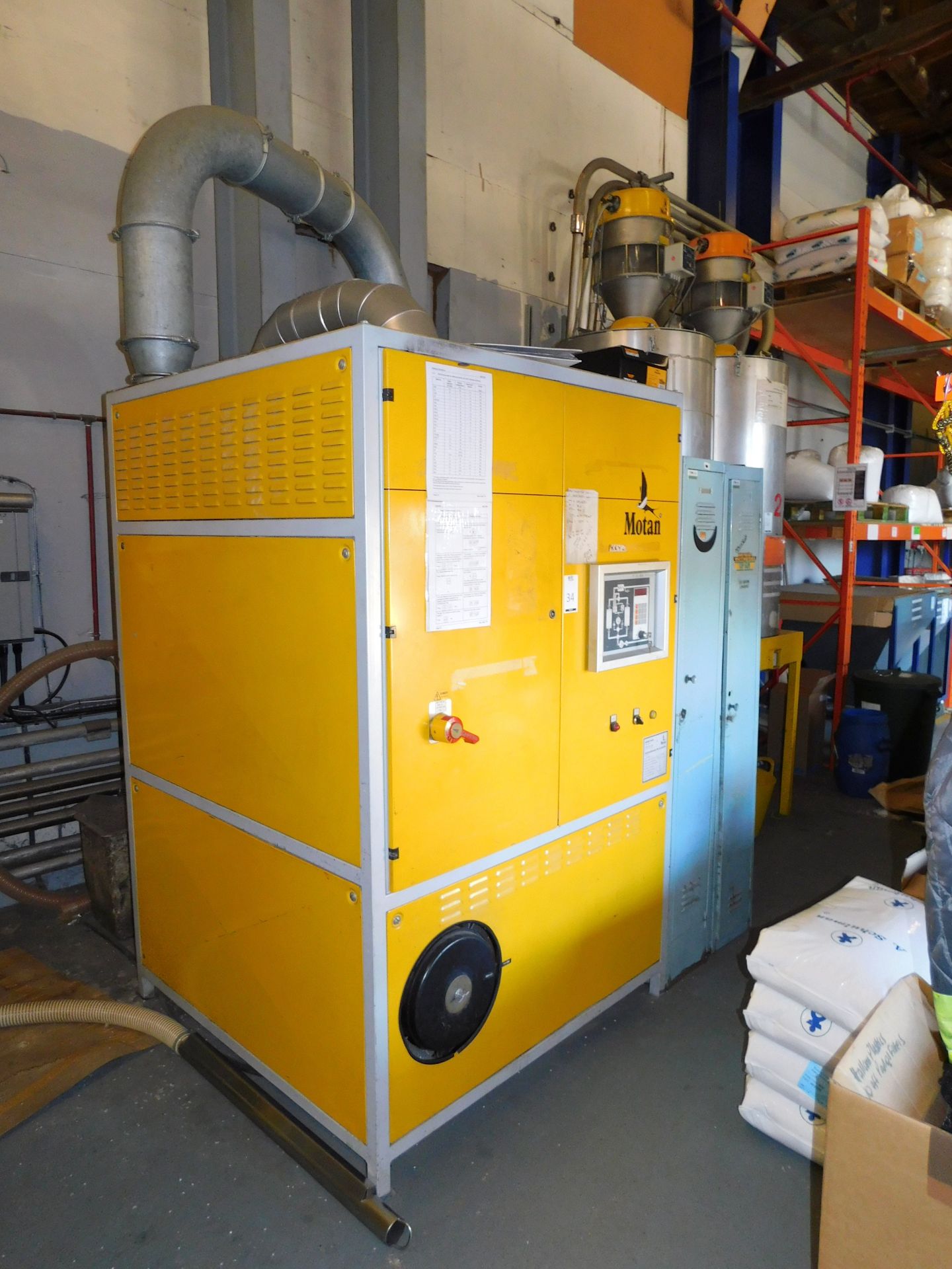 Motan MDC800 Dry Air Generator, Serial Number: 2670 with Twin Chamber Drying Station & Control Panel