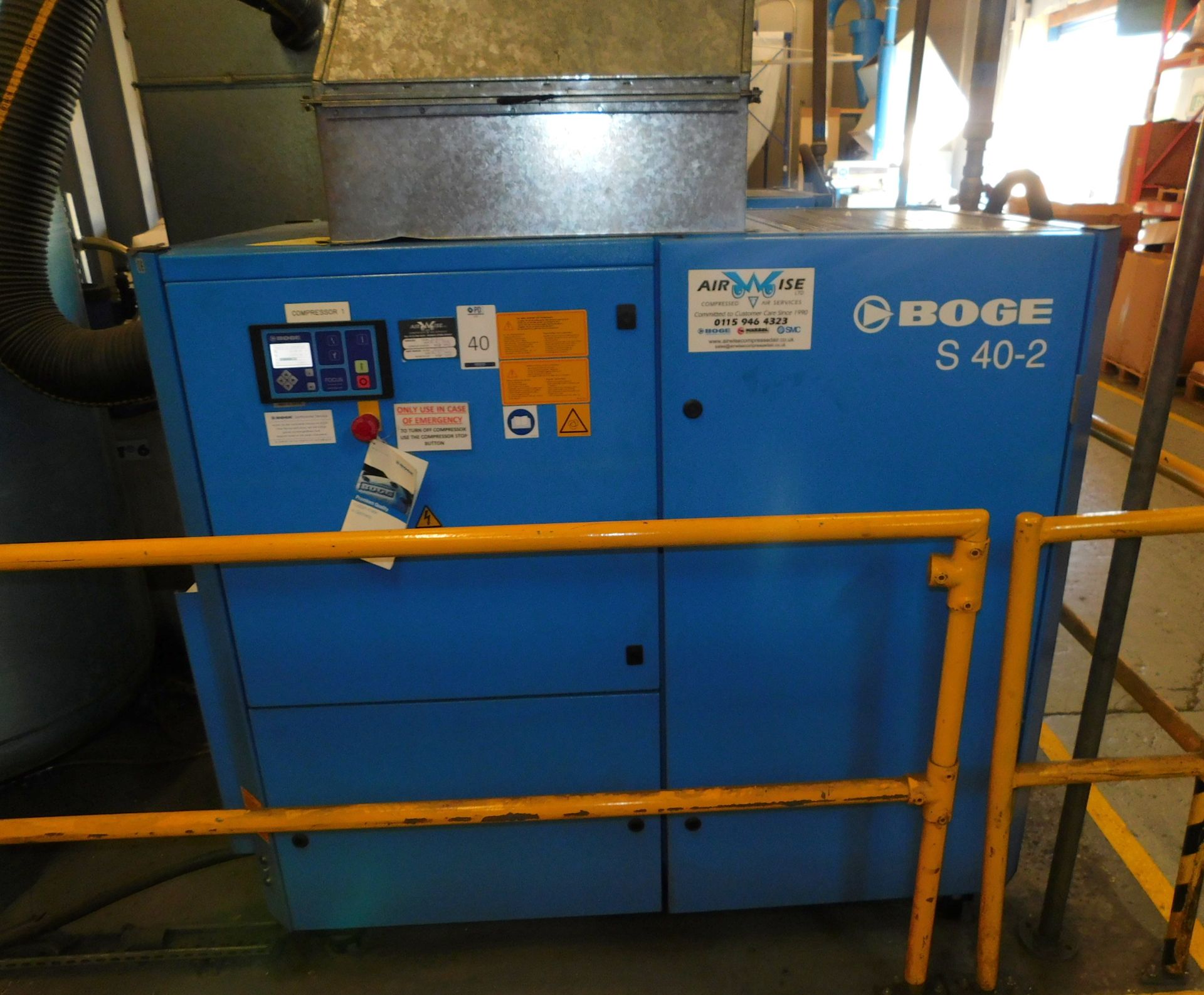 Boge S40-2 Rotary Screw Air Compressor, Serial Number: 5053766, Recorded Hours: 32140 (Collection by