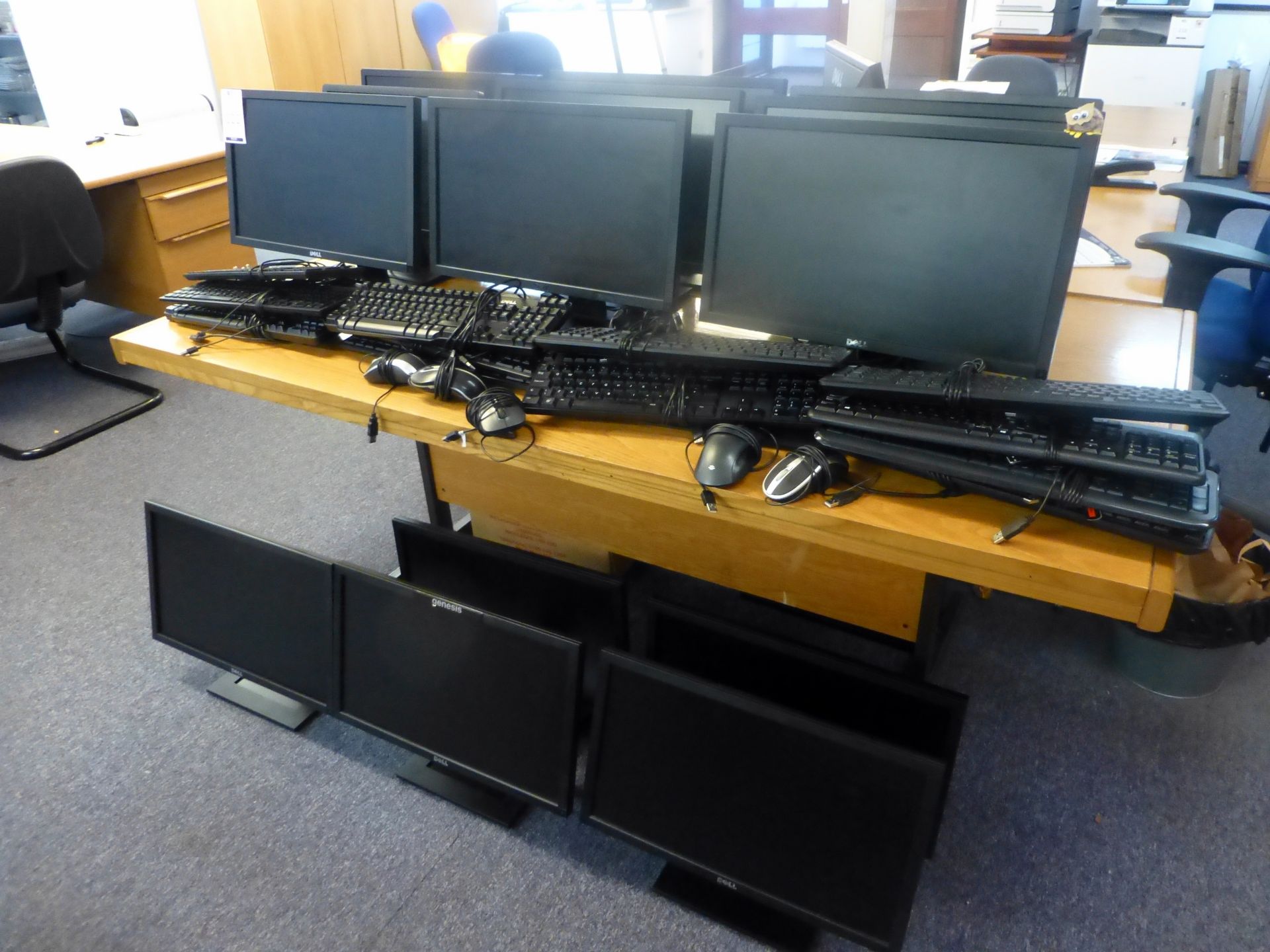 15 Dell Flat Panel Monitors, LG Flat Panel Monitor, Keyboards & Mice