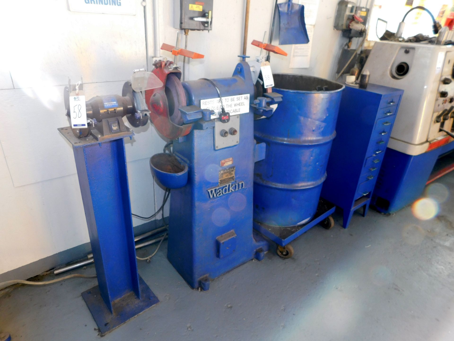 Wadkin Double Ended Pedestal Grinder, Energer 150mm Pedestal Grinder & AHJ 150mm Wide Horizontal - Image 2 of 4