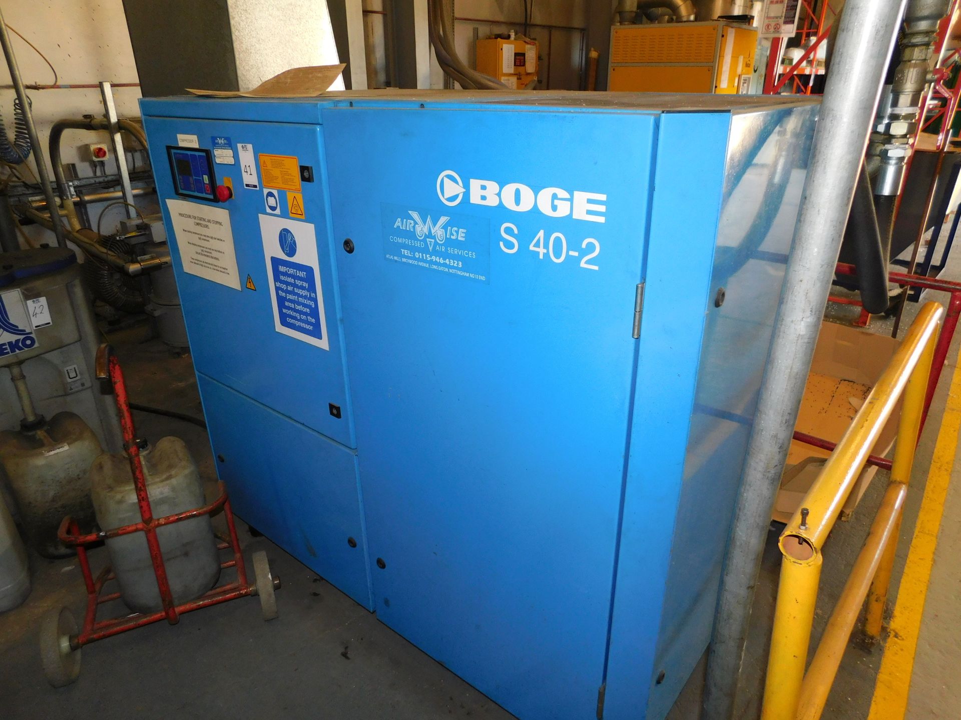 Boge S40-2 Rotary Screw Air Compressor, Serial Number: 500461, Recorded Hours: 15330 (Collection