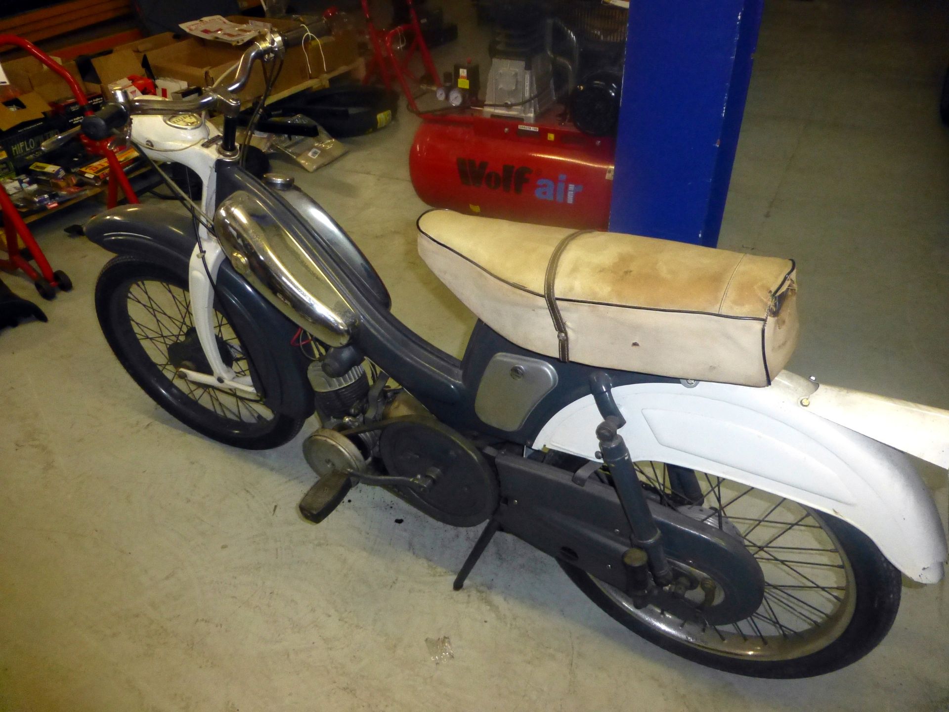 Vintage Moped Believed To Be Mobylette Raleigh Circa 1965, No Visible Frame Number Or Registration