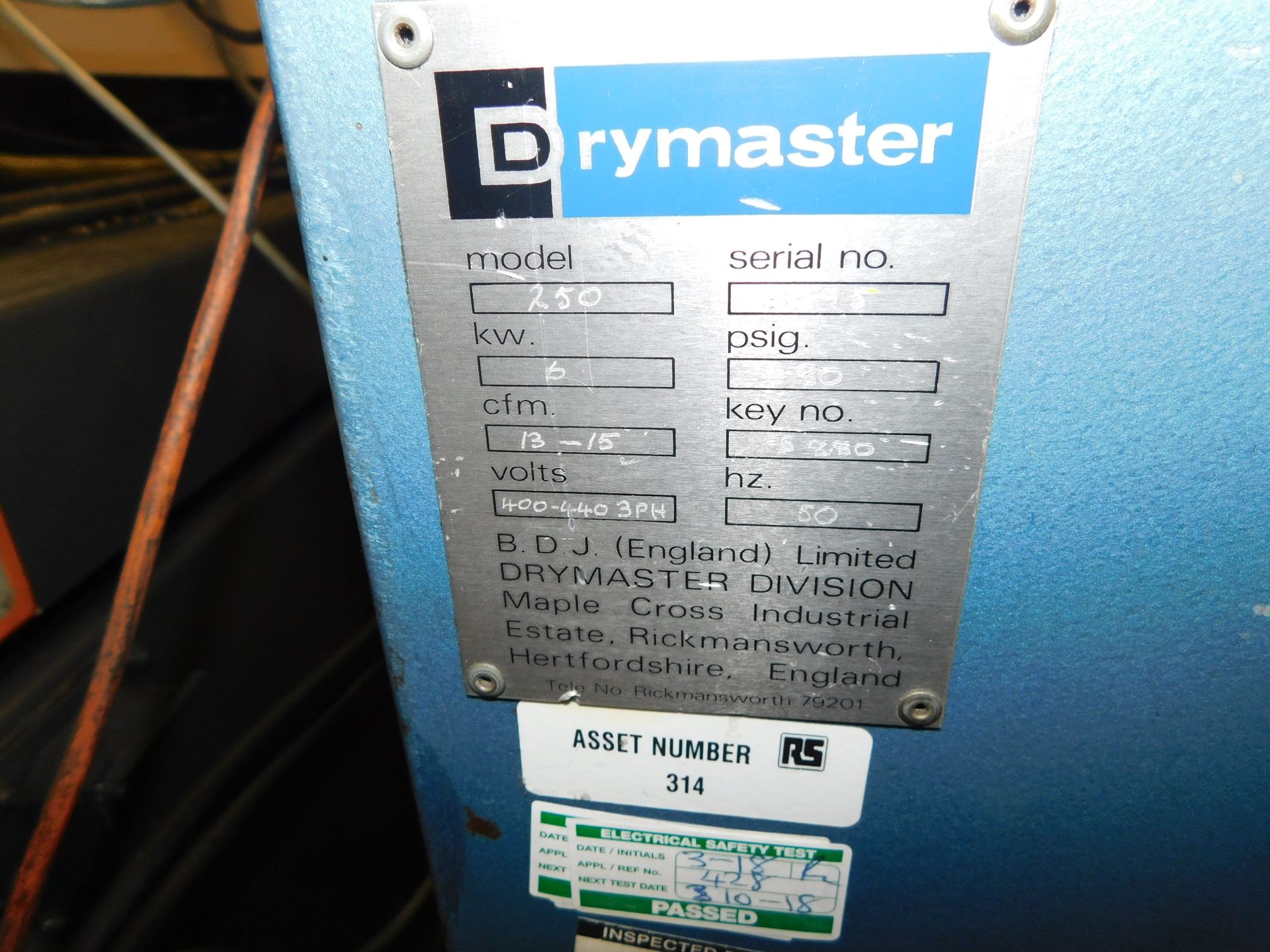 Drymaster Model 250 Mobile Dehumidifier, Serial Number: 3395 - Image 7 of 8