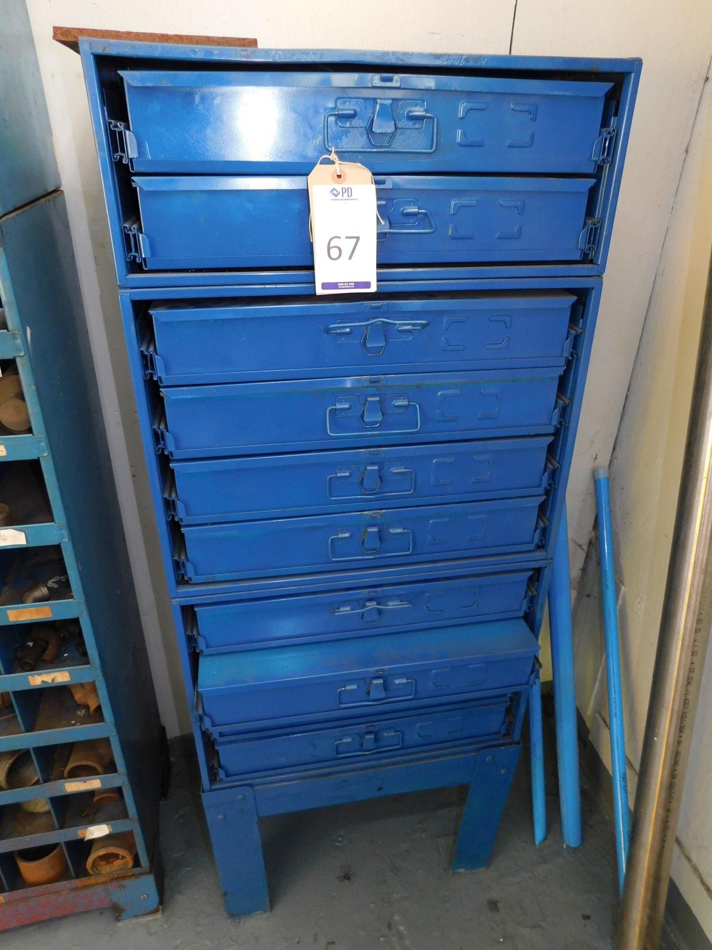 10 Drawer Steel Cabinet & Contents Mainly Nuts, Bolts & Fasteners