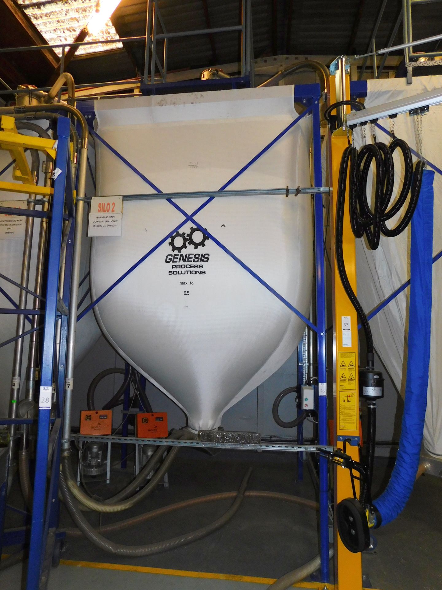 2 Genesis Process Solutions Bulk-Bag Raw Material Storage & Transport Systems (SILO 1 & 2) with