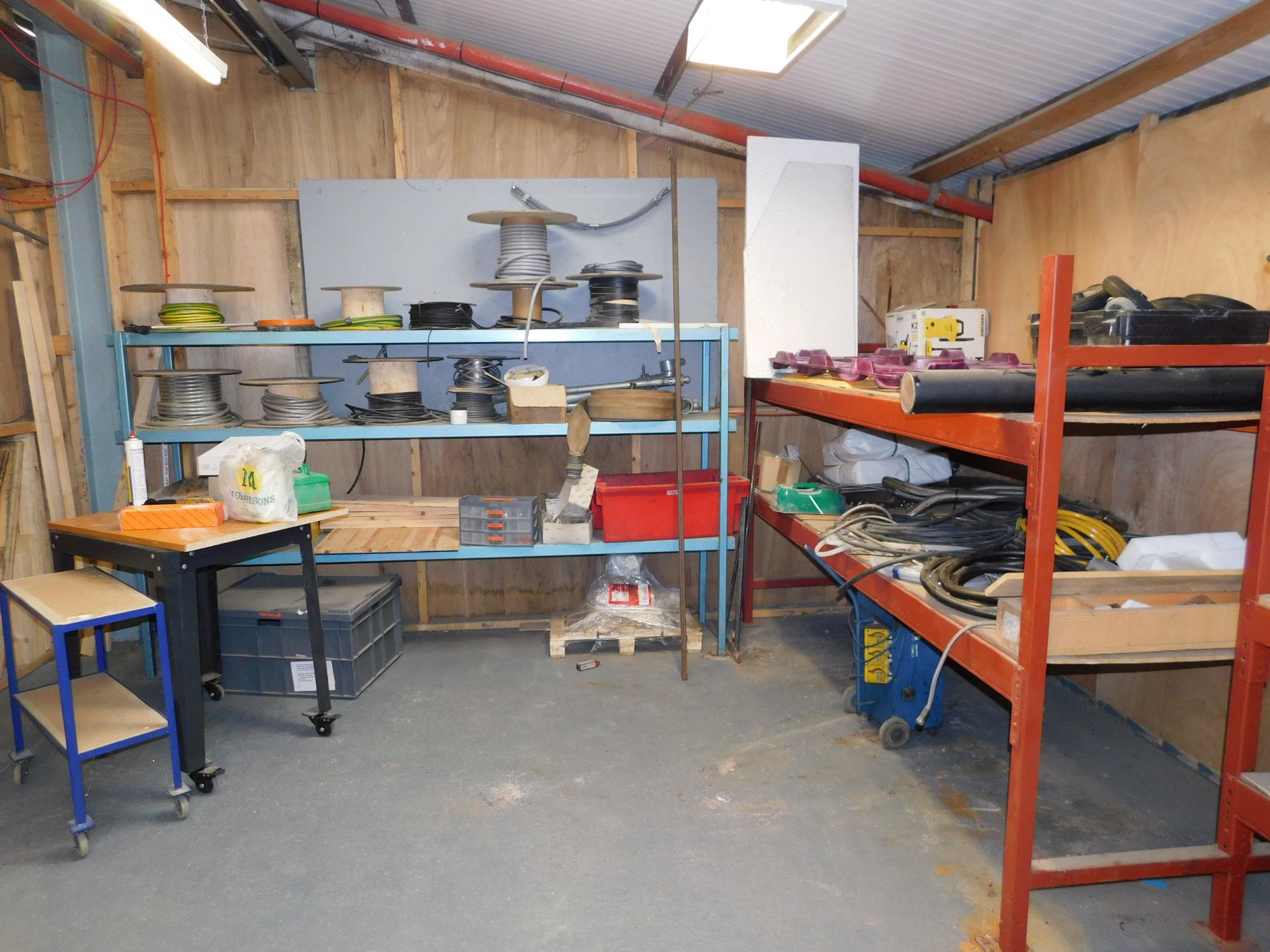 Remaing Contents of Stores & Repair Room to include: Steel Cage, Boltless Racking, Parts & Spares - Image 3 of 4