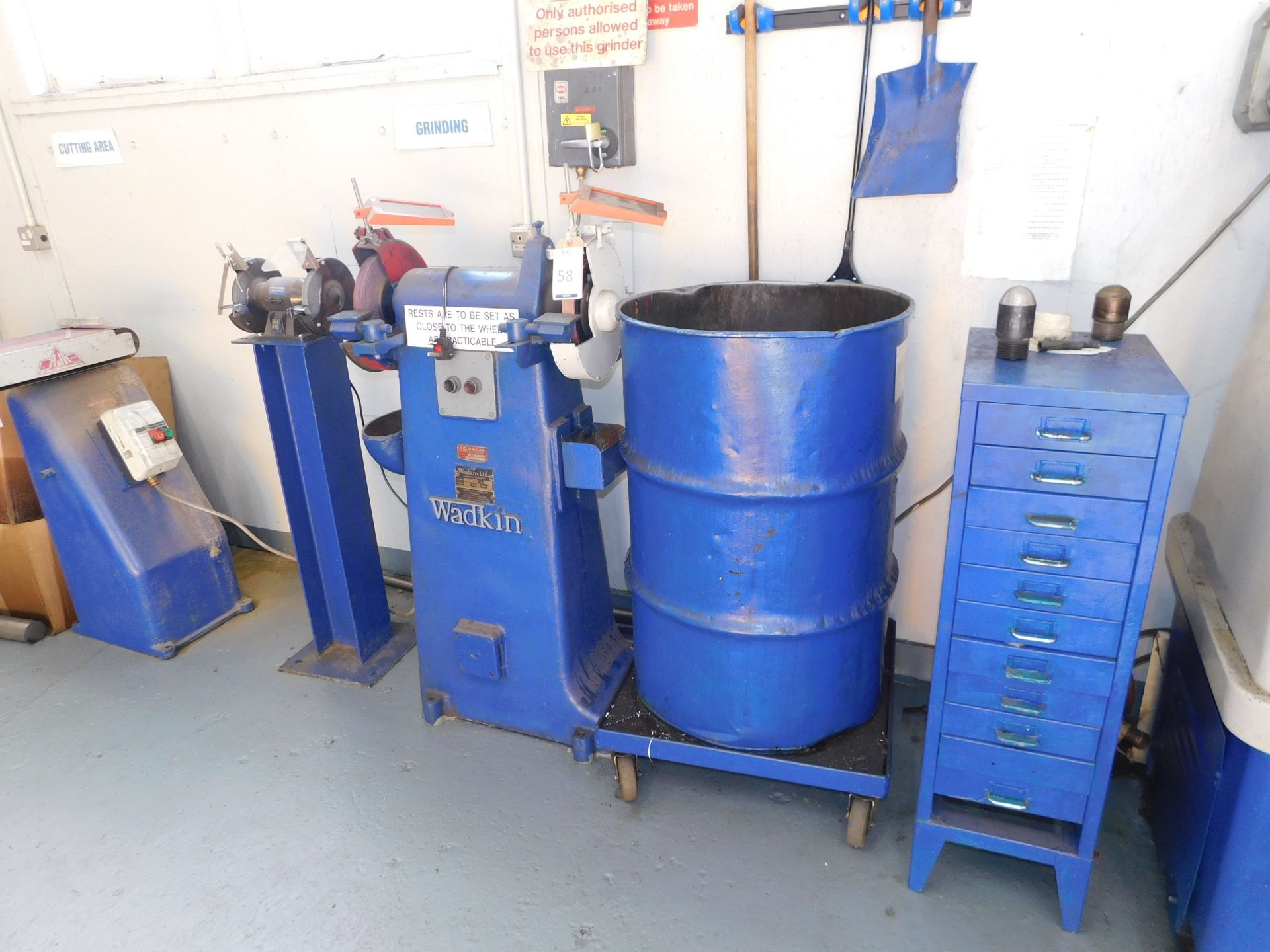 Wadkin Double Ended Pedestal Grinder, Energer 150mm Pedestal Grinder & AHJ 150mm Wide Horizontal