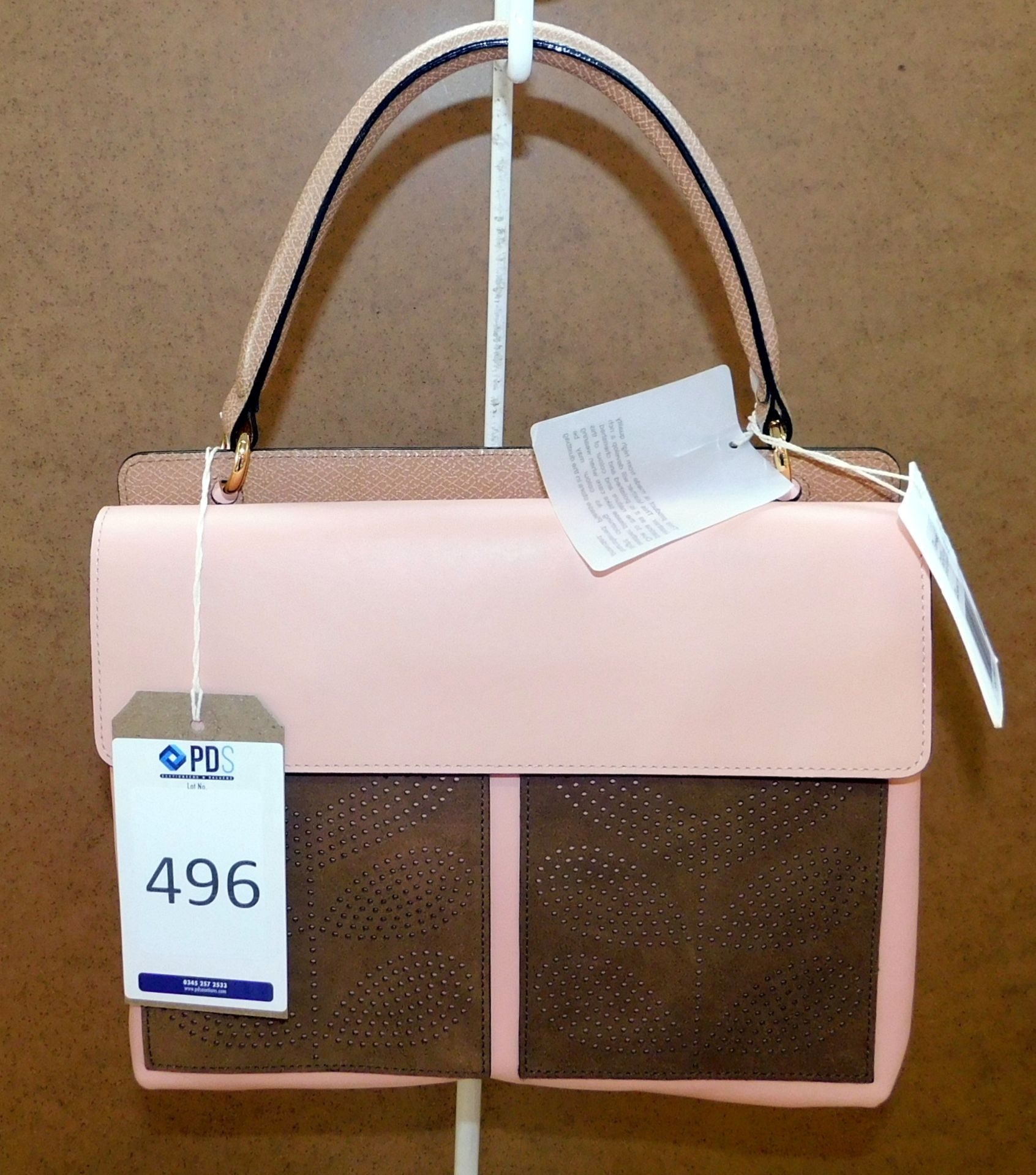 Orla Kiely Punched Pocket Leather Double Robin Handbag, Marshmallow (RRP £490) - Image 2 of 3