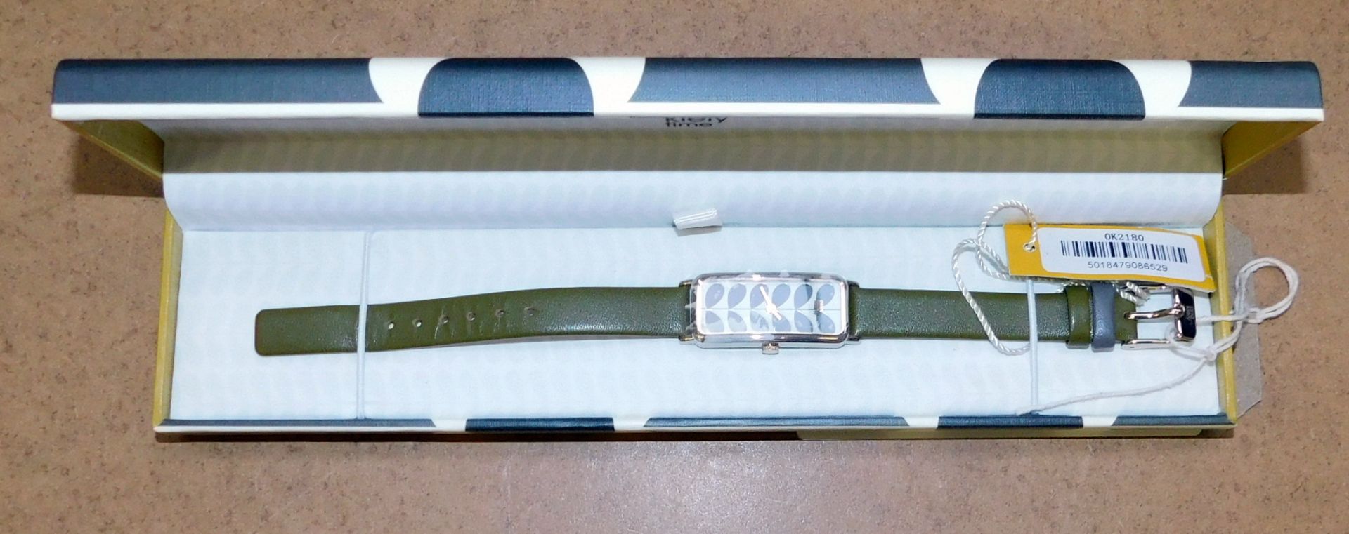 Orla Kiely Watch, Leather Strap, Olive/Stem (RRP £99.95)