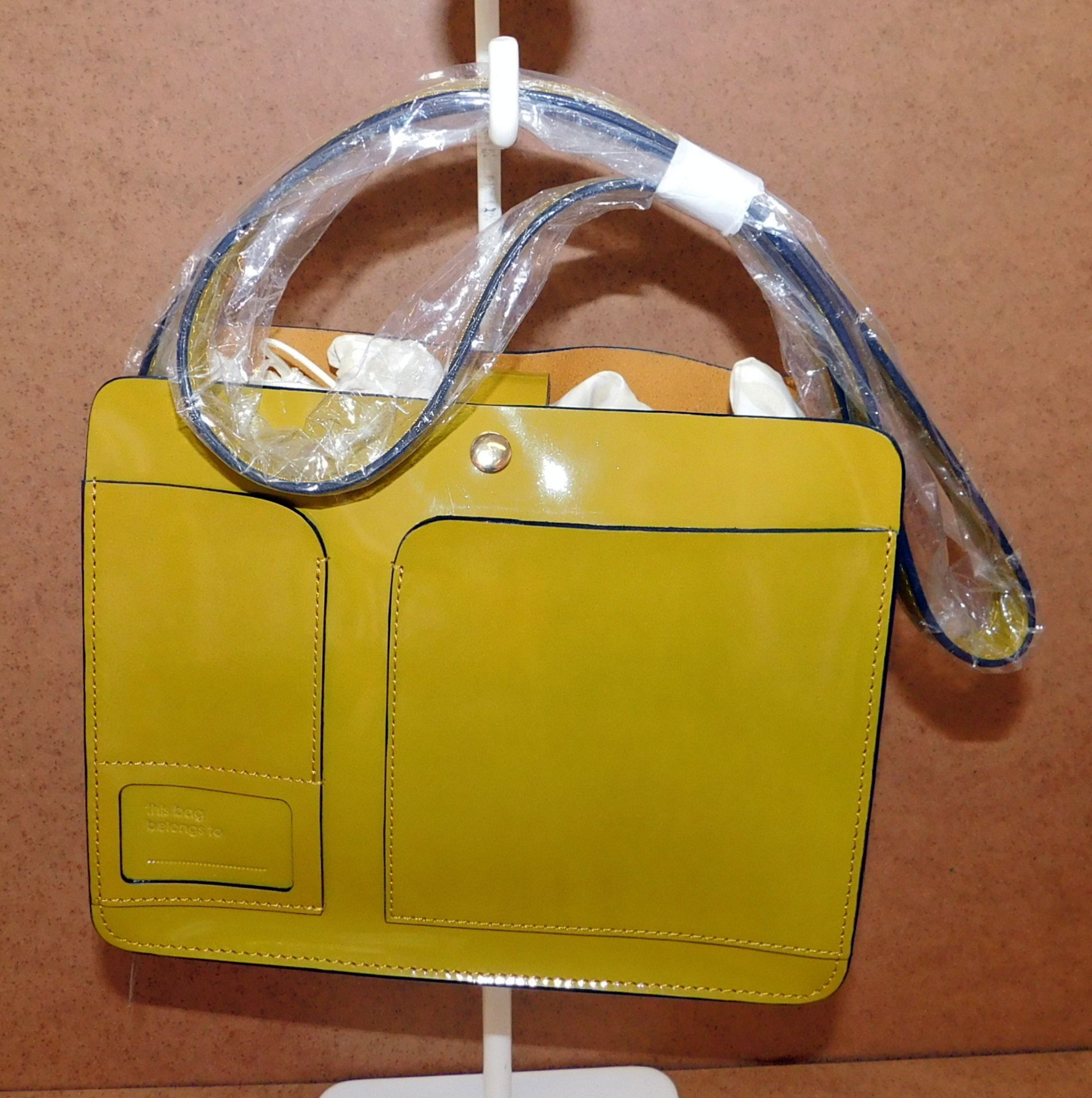 Orla Kiely Pocket Panel Leather Agatha Sling Bag, Solid Mustard - Image 2 of 3