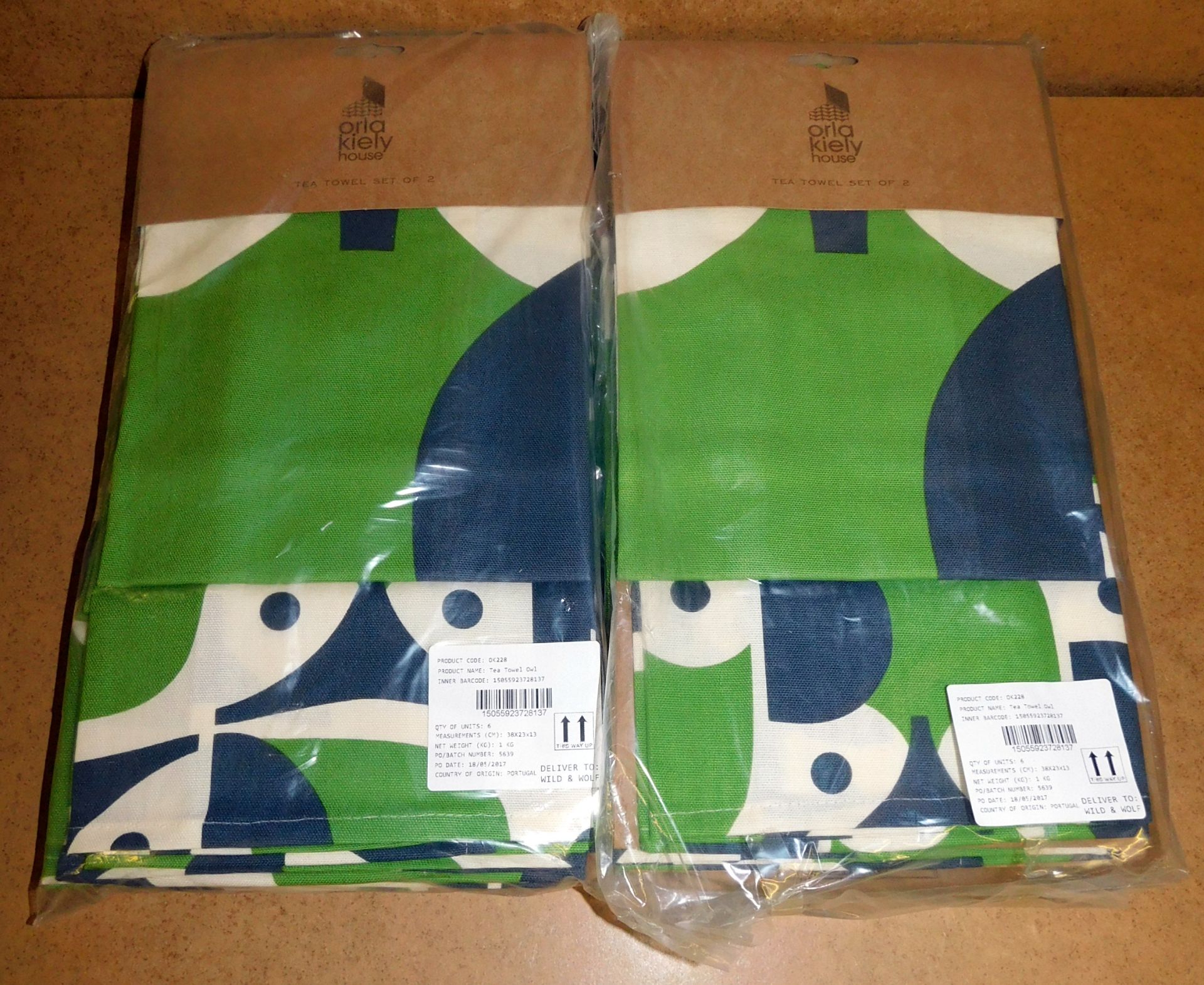 12 Orla Kiely Tea Towel Sets (2 per set), Owl (RRP £15 per set) - Image 2 of 2