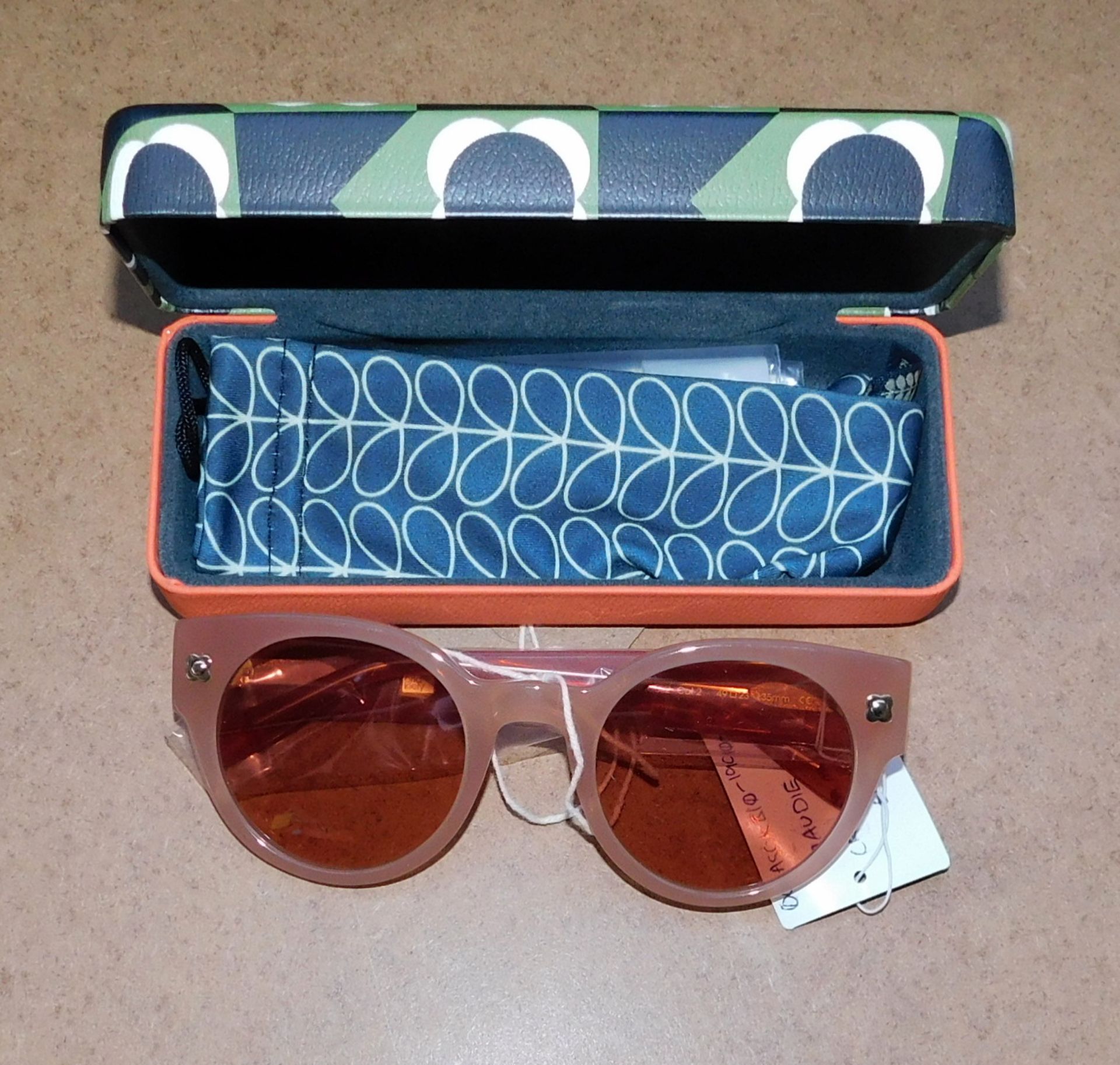 Orla Kiely Maudie Sunglasses, Cream/Marble (RRP £170)