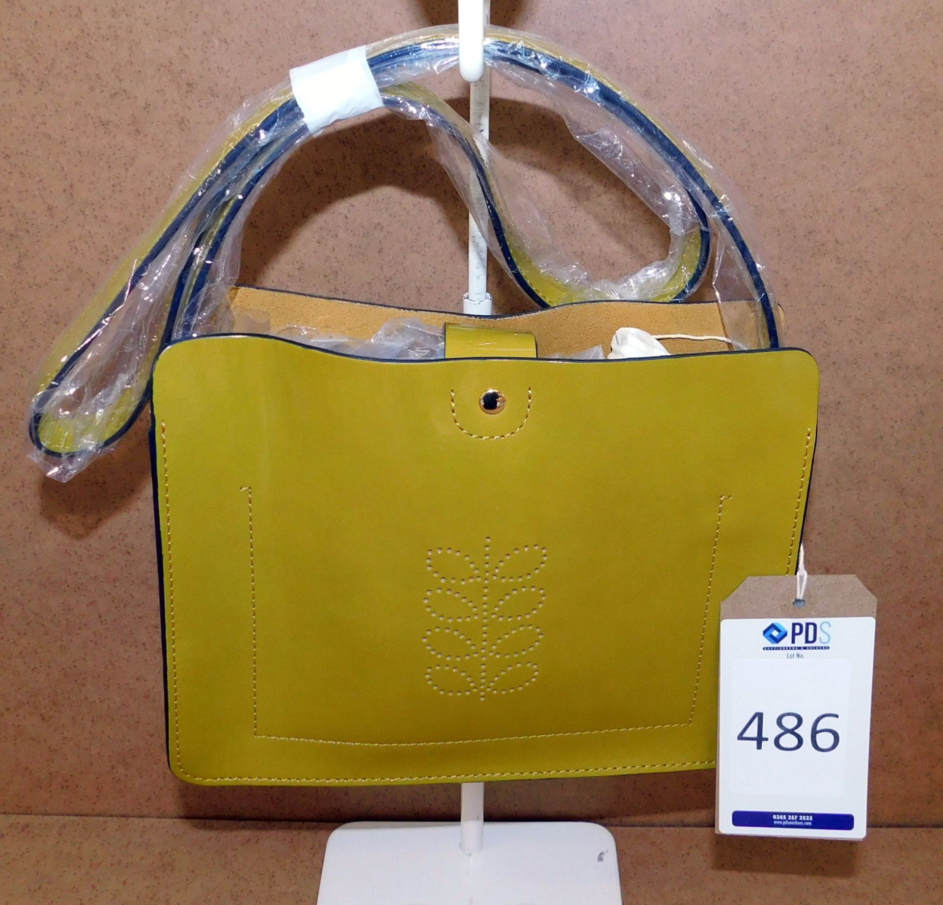 Orla Kiely Pocket Panel Leather Agatha Sling Bag, Solid Mustard