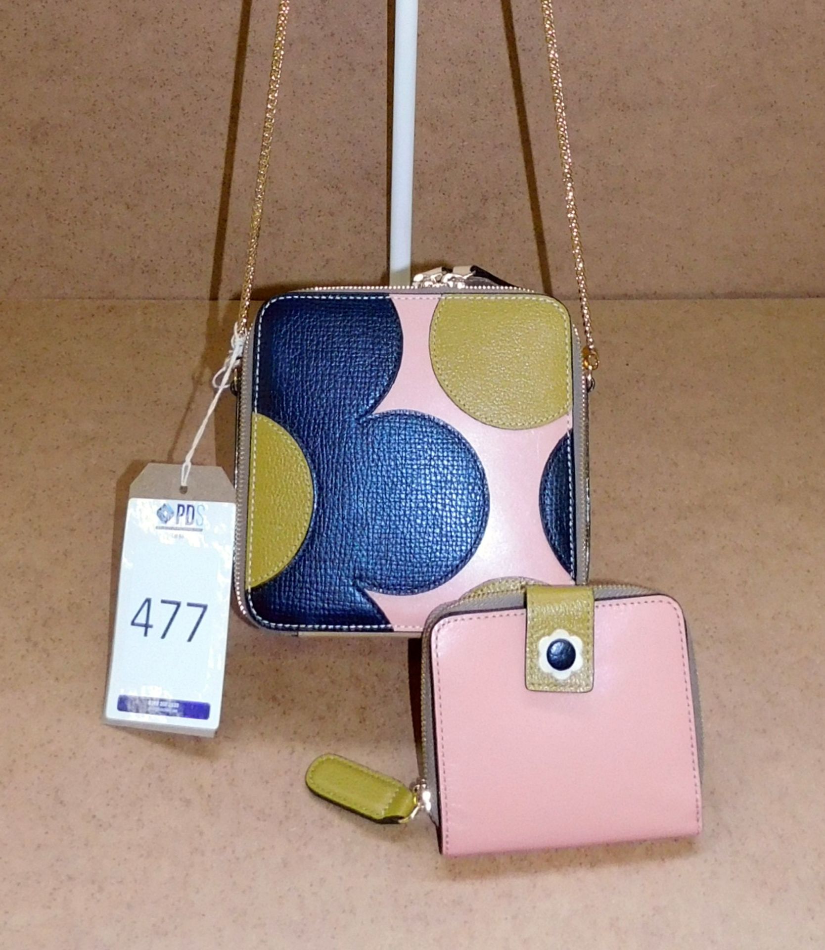 Orla Kiely Applique Flower Mini Poppy Bag, Multi (RRP £280) and matching purse (RRP £185)