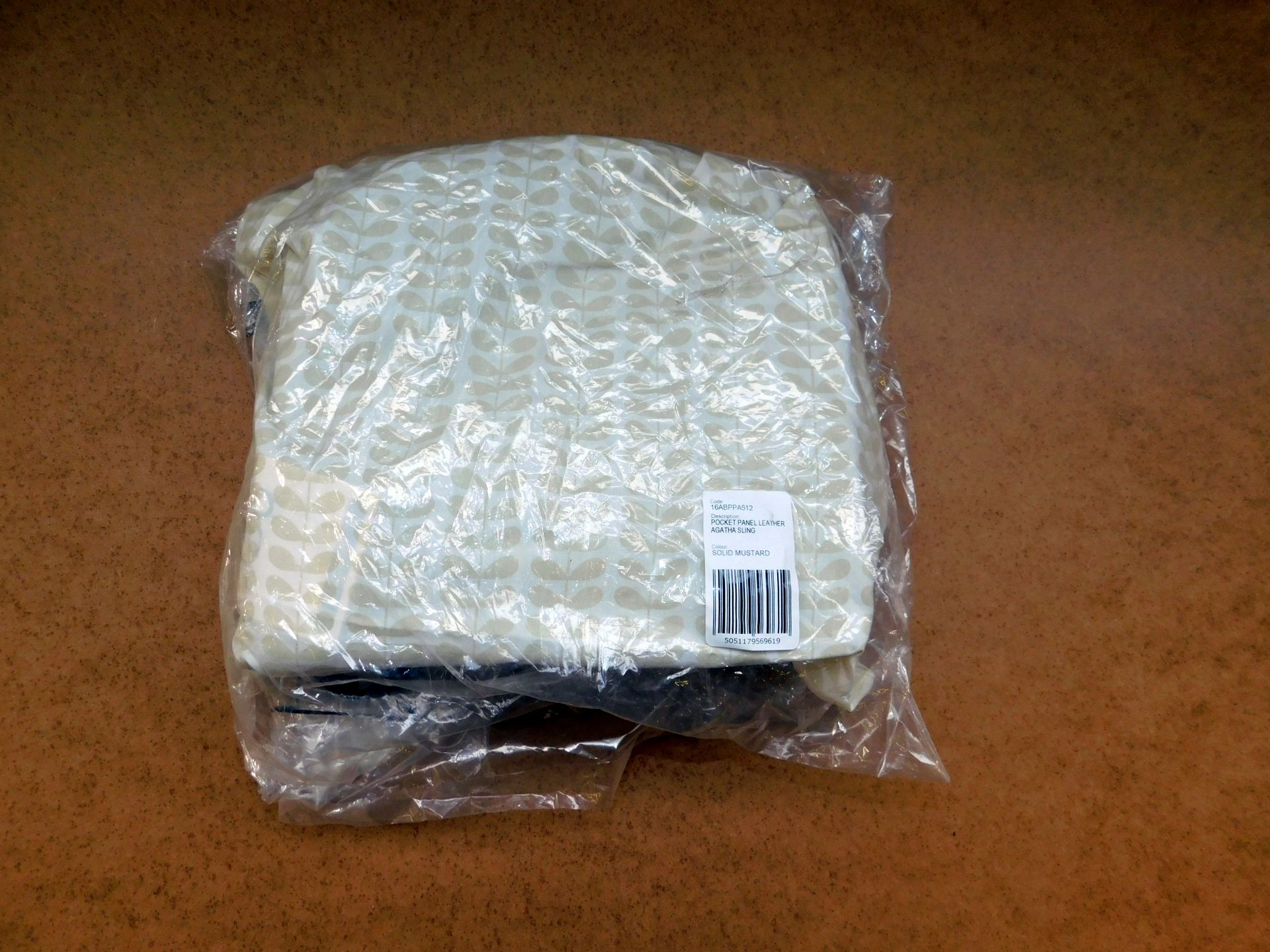 Orla Kiely Pocket Panel Leather Agatha Sling Bag, Solid Mustard - Image 3 of 3