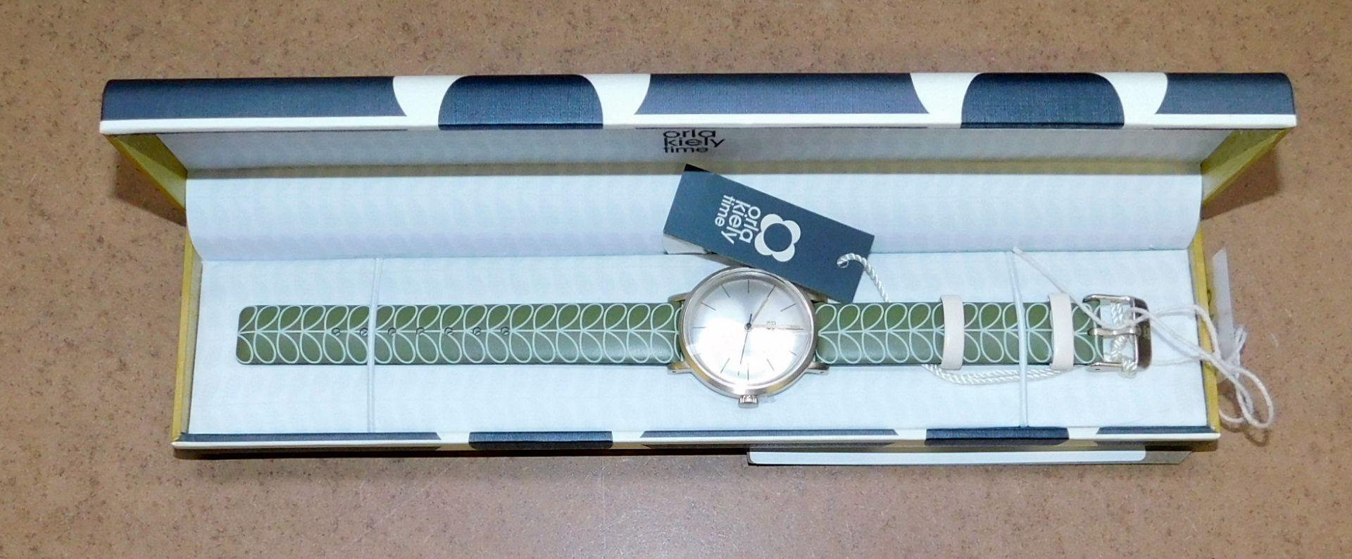 Orla Kiely Watch, Leather Strap, Olive/Stem (RRP £90)