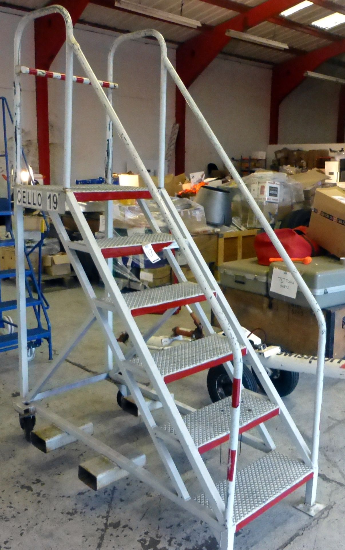 6 Rise Mobile Aircraft Maintenance Access Steps, Platform Height: 1.53m, Plant No: Cello 19 (Located