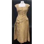 Vintage mid-late 1950's Christian Dior gold brocade cocktail dress, no. 09038. (B.P. 24% incl.