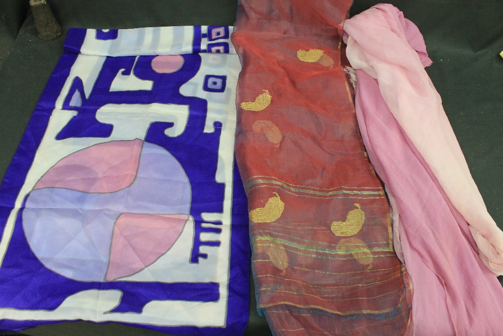 Collection of vintage scarves to include: four Jacqmar scarves (2 red, one with motorcar decoration, - Image 5 of 13
