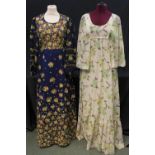 Collection of vintage 70's dresses to include: a John Charles of London green floral maxidress with