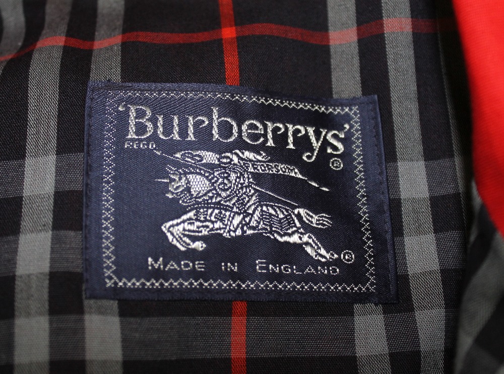 Vintage 1970's-80's Burberry items to include: red Burberrys' cotton blend jacket with plaid lining, - Image 5 of 5