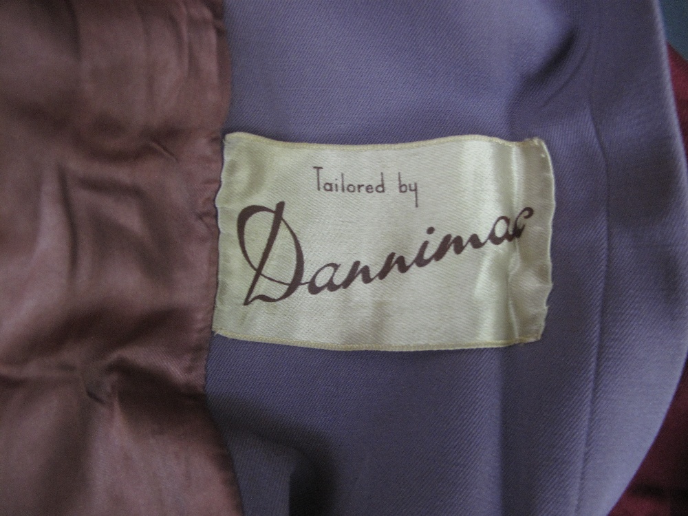 Dannimac purple 60's swing coat with button fastening, - Image 3 of 3