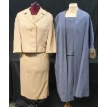 Collection of 50's/60's vintage dress suits to include: a yellow dress with white embroidery to top