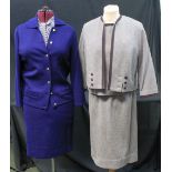 A collection of vintage 60's/70's clothing to include: a Pigalle Tricot deluxe brown skirt suit,