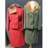 Collection of 40's - 60's vintage clothing to include: a green Golden Crest Couture wool skirt suit