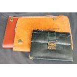 Collection of vintage bags to include: two brown leather document cases,