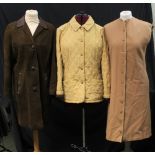 Collection of vintage clothing to include: a Jaeger long camel hair and wool vest,