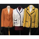 Collection of vintage jackets to include: an orange wool Jaeger blazer,
