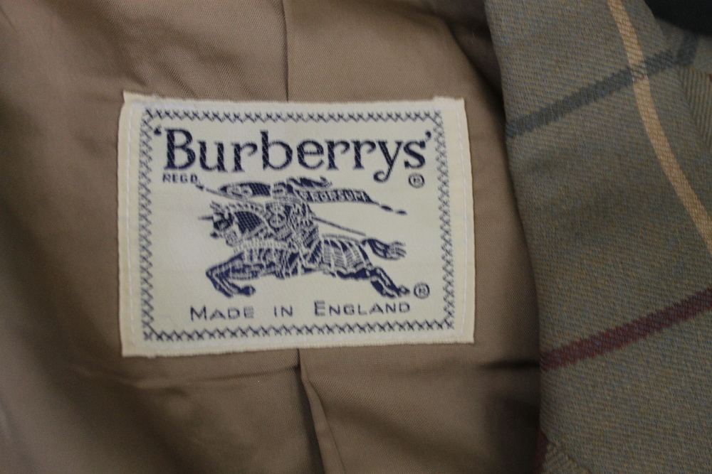 Vintage 1970's-80's Burberry items to include: red Burberrys' cotton blend jacket with plaid lining, - Image 3 of 5