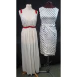 Collection of vintage 60's/70's dresses to include: a black belted cord and wool Lerose dress,