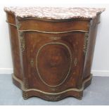 VICTORIAN STYLE INLAID WALNUT SERPENTINE SHAPED CHIFFONIER in the French taste,