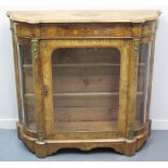 VICTORIAN WALNUT CREDENZA, overall with gilt metal foliate mounts and having arched,