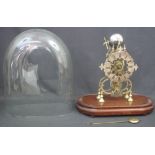 19TH CENTURY 'DENT' BRASS CATHEDRAL TYPE 'EIGHT DAYS WARRANTED' SKELETON CLOCK, having shaped,