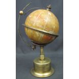 EARLY 20TH CENTURY FRENCH BRASS GLOBE 'EMPIRE' CLOCK, patent no.