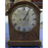 EARLY 20TH CENTURY MAHOGANY TWO TRAIN MANTEL CLOCK,