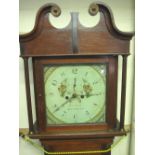 EARLY 19TH CENTURY WELSH OAK EIGHT DAY LONG CASE CLOCK marked: Owen Owens, Llanerchymead,