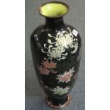 Large Japanese Cloisonne baluster shaped vase of hexagonal section overall decorated with