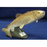 Beswick china study of a leaping "trout", impressed marks to base with shape number 2087.