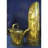 Vintage brass watering can together with a modern brass coal hod. (2) (B.P. 24% incl.