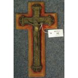 19th Century yellow metal crucifix,