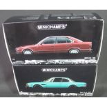 Minichamps 1:18 scale model diecast cars to include: BMW 535I-1988 and a BMW 3.